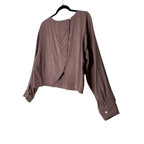 Madewell Top Women‎ Medium Relaxed Mauve Long Sleeve Formal Career Minimalist - Picture 3 of 8